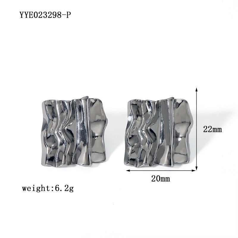 1 Pair Minimalist Irregular Plating Hollow Out Inlay 304 Stainless Steel Pearl 18K Gold Plated Ear Studs