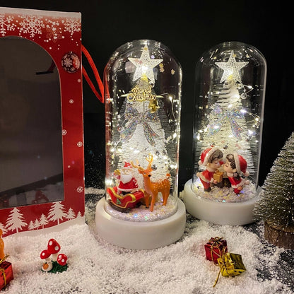 Christmas Minimalist Classic Style Christmas Tree Santa Claus Glass Daily Festival Ornaments Decorations Table Decoration