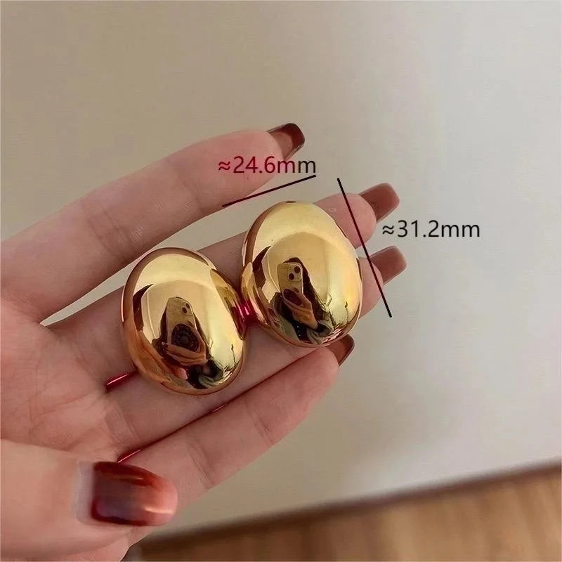 1 Pair Minimalist Classic Style Oval Plating 304 Stainless Steel Stainless Steel Earrings