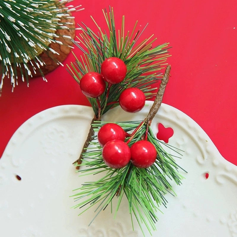 Christmas Simulation Pine Needle Strip Pine Leaf Mini Christmas Tree Accessories Gift Box Decoration Simulation Flower Christmas Decoration Ornaments