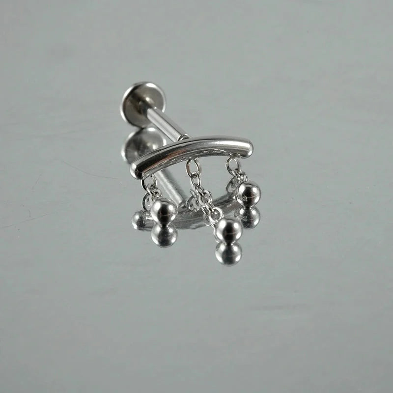 2 Pieces Lip Rings Casual Hawaiian Tropical Star Moon 304 Stainless Steel 18K Gold Plated Ear Cartilage Rings & Studs