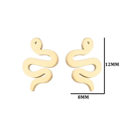 1 Pair Minimalist Animal Plating 304 Stainless Steel 18K Gold Plated Ear Studs