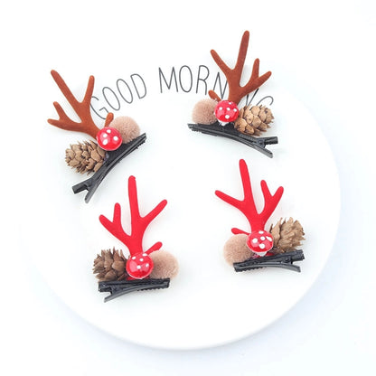 Christmas Cute Antlers Cloth Festival Hairpin