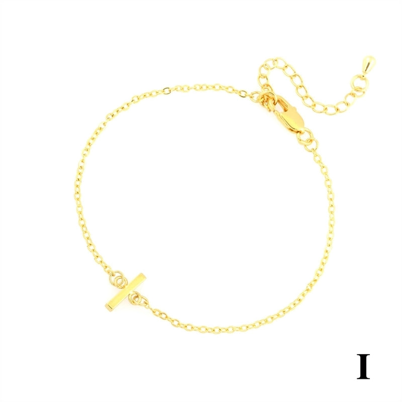 Minimalist Letter Copper Plating 18k Gold Plated Bracelets