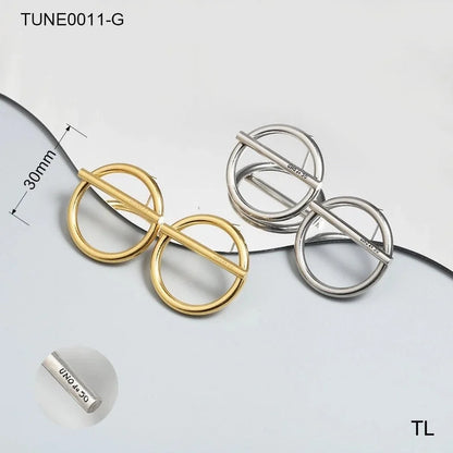 1 Pair Elegant Vacation Minimalist C Shape U Shape Solid Color 304 Stainless Steel 18K Gold Plated Earrings Ear Studs