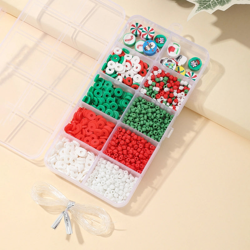 See Detail Page-[15 Books In A Box] Rainbow Horse Keychain Box Synthetic Resin Glass Soft Clay Santa Claus Snowman Jewelry Accessories