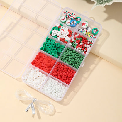 See Detail Page-[15 Books In A Box] Rainbow Horse Keychain Box Synthetic Resin Glass Soft Clay Santa Claus Snowman Jewelry Accessories