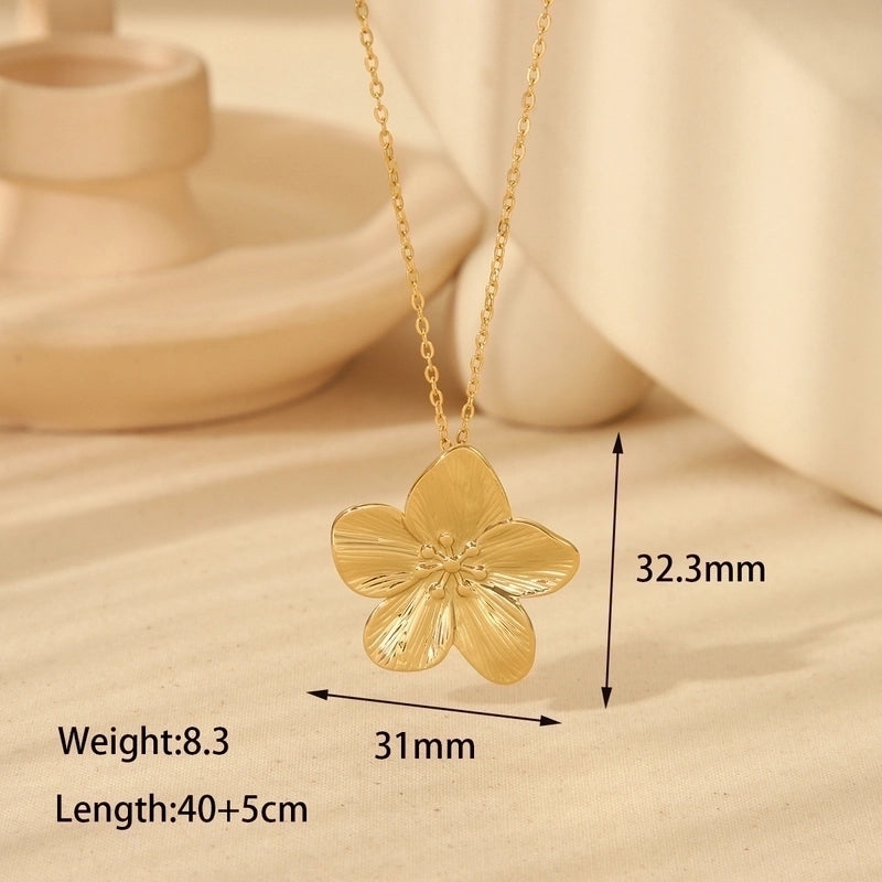 1 Pair Minimalist Classic Style Flower Petal 304 Stainless Steel 18K Gold Plated Ear Studs