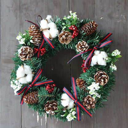 Green Lemon Christmas Wreath 30cm Decorative Door Hanging Ornament Vine Wreath 40cm Courtyard Arrangement Hotel Mall