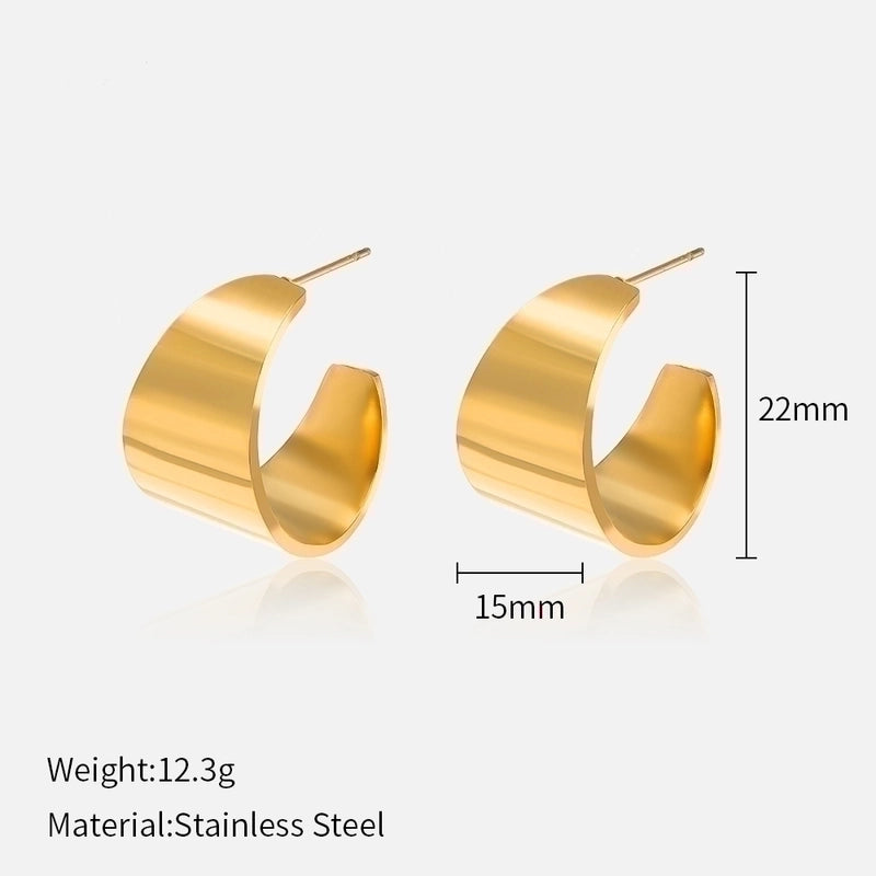 1 Pair IG Style Minimalist Solid Color Plating 304 Stainless Steel Stainless Steel Earrings