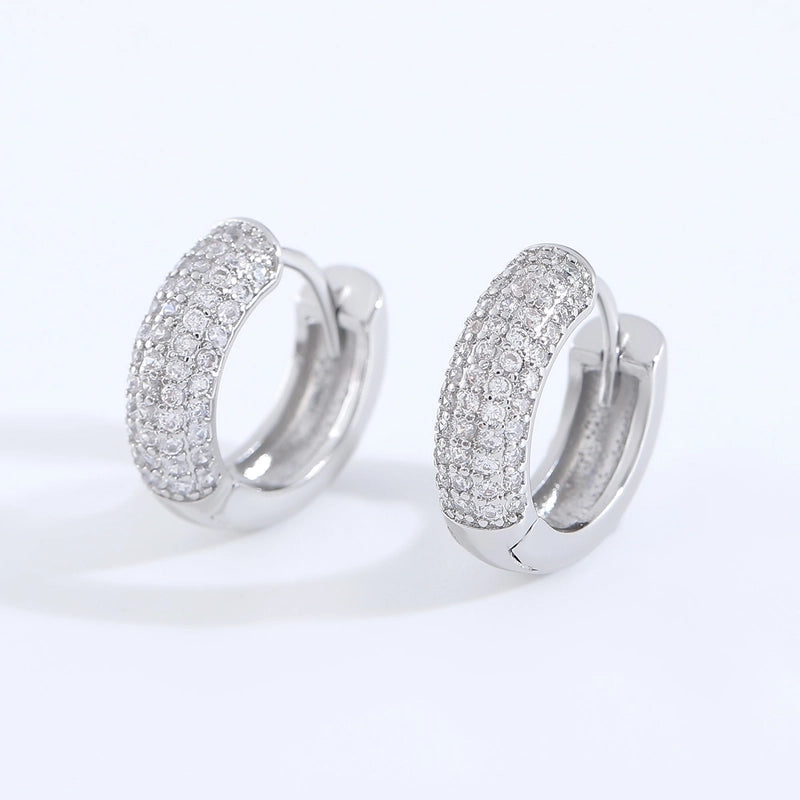 1 Pair Elegant Minimalist Classic Style Geometric Inlay Copper Zircon Earrings