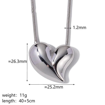1 Pair Retro Minimalist Heart Shape Plating Stainless Steel 18k Gold Plated Ear Studs