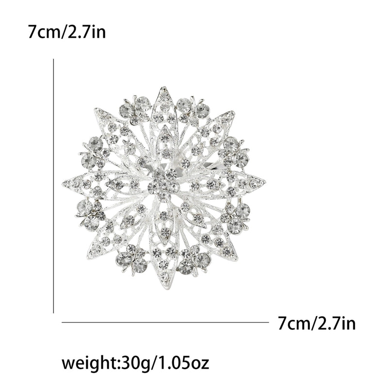 Minimalist Pin Snowflake Alloy Inlay Artificial Rhinestones Women's Brooches