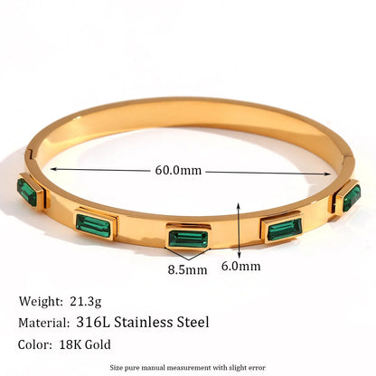 Fashion Round Circle Stainless Steel 18K Gold Plated Bangles