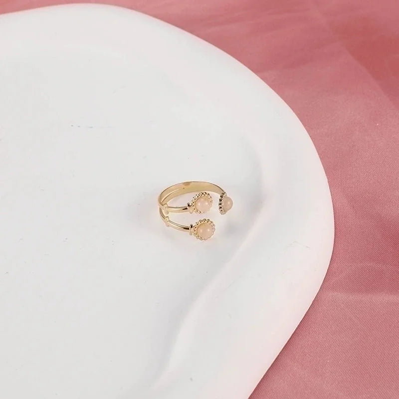 Classic Style Flower 304 Stainless Steel Rhinestones Inlay Open Rings