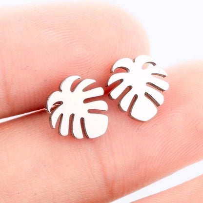 Fashion Palm Tree 304 Stainless Steel No Inlaid 18K Gold Plated Ear Studs
