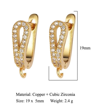 1 Pair Minimalist Solid Color Inlay Copper Zircon Earrings