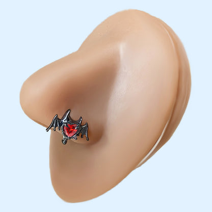 Nose Rings & Studs Hip-hop Rock Animal Bat Bow Knot Stainless Steel Copper Plating Inlay Rhinestones Zircon
