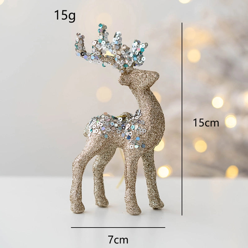 Christmas Elegant Sweet Elk PVC Party Festival Ornaments Decorative Props