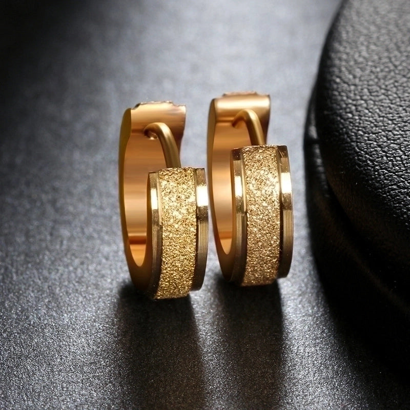 1 Pair Minimalist Solid Color Plating Stainless Steel Gold Plated Earrings