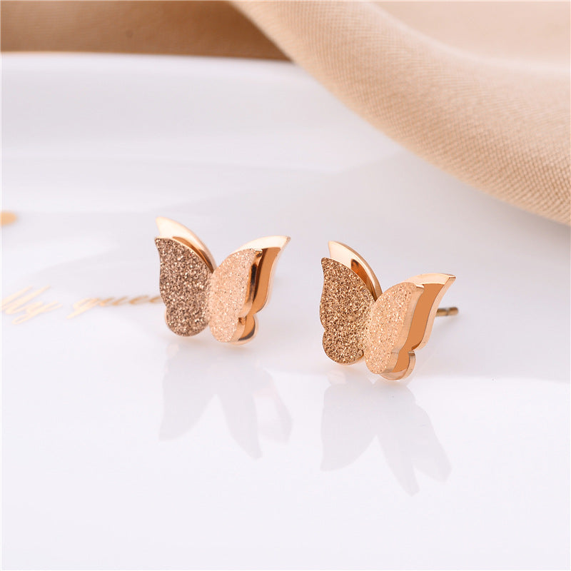 Korean Geometric Titanium Steel Stud Earrings
