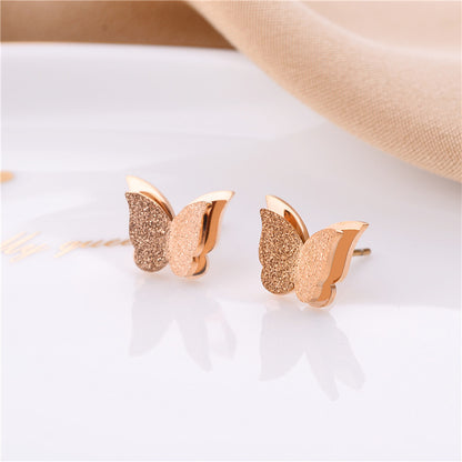 Korean Geometric Titanium Steel Stud Earrings