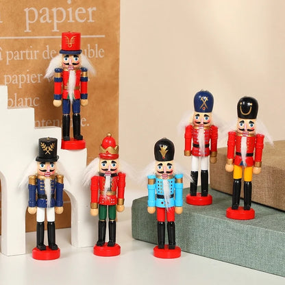 Christmas Decorations Nutcracker Puppet Soldier 12cm Children Holiday Gift Wooden Tin Soldier Desktop Ornaments