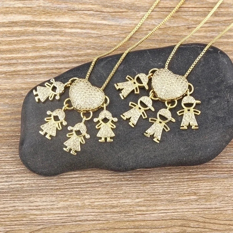 2 Pieces Exaggerated Novelty Modern Style Human Copper Plating Inlay 18K Gold Plated Zircon Pendant Necklace