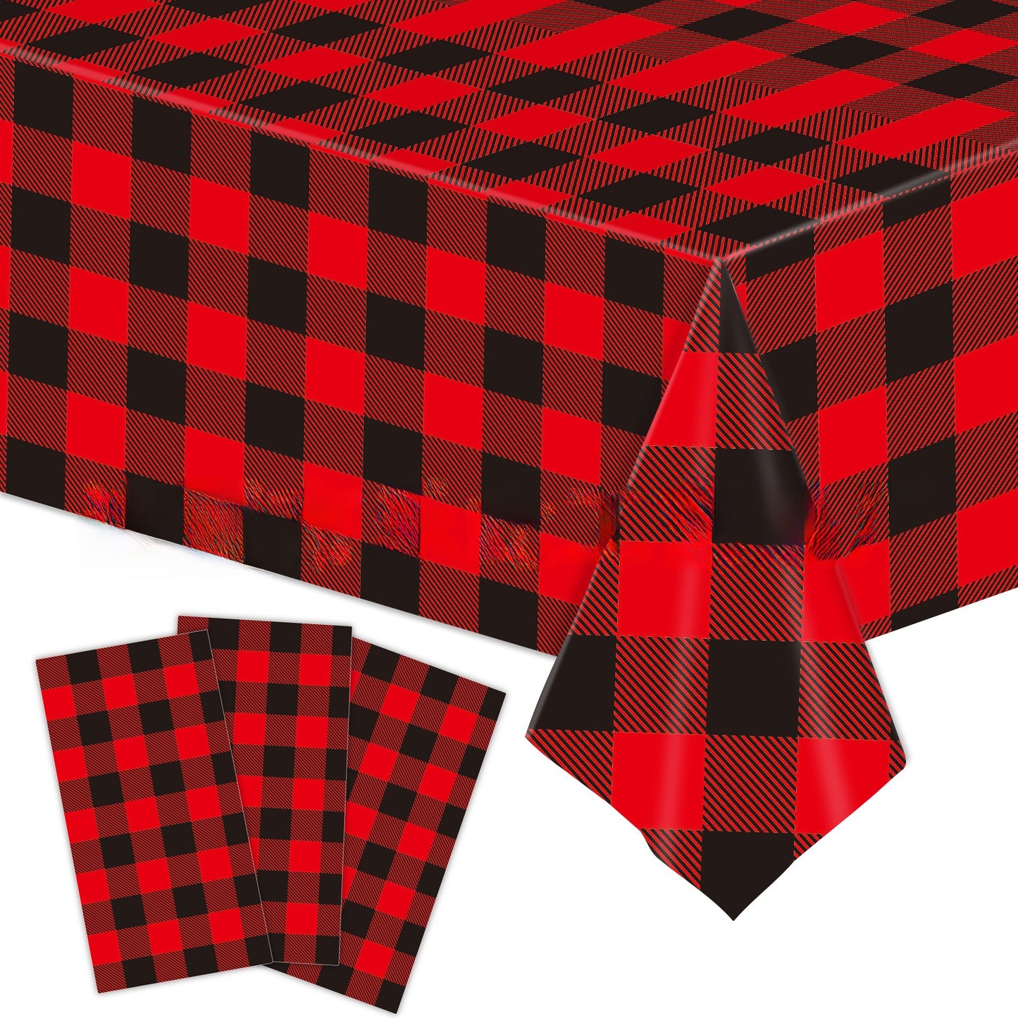 3 Pieces Christmas Tablecloth Holiday Party Tablecloth Christmas Tree Tablecloth Red And Green Christmas Theme Tablecloth Table Cover