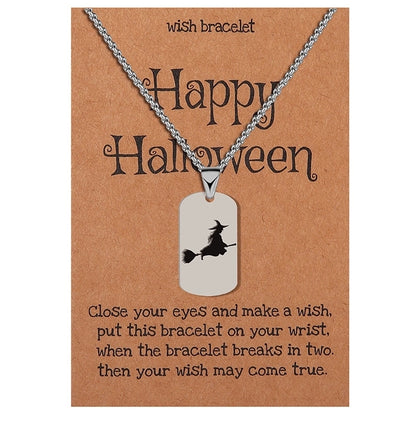 Minimalist Classic Style Halloween Pattern 304 Stainless Steel Pendant Necklace
