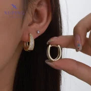 6 Pieces XUPING Minimalist Commute Geometric Inlay Copper Artificial Gemstones 18K Gold Plated Earrings