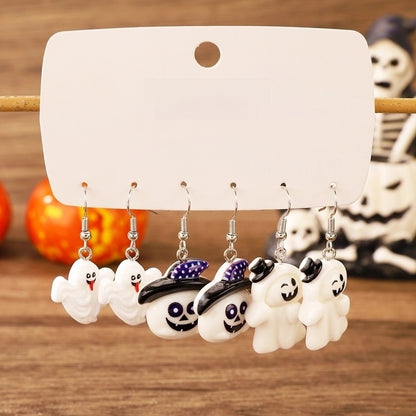 1 Set Halloween Minimalist Classic Style Pumpkin Enamel Resin Drop Earrings