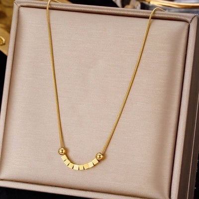 3 Pieces Elegant Minimalist Leaf Four Leaf Clover Insect Stainless Steel Plating Inlay Zircon Pendant Necklace