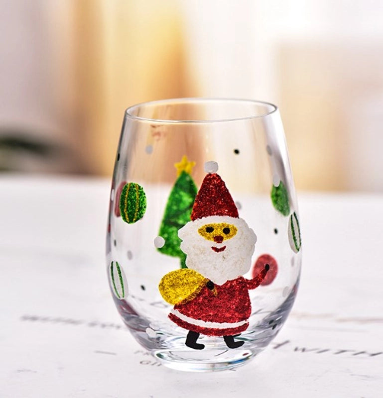 Christmas Cute Christmas Tree Santa Claus Snowman Glass Water Bottles 1 Piece
