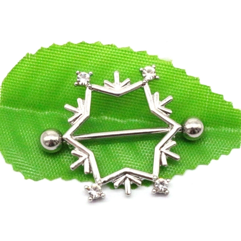1 Piece Nipple Rings & Studs Minimalist Classic Style Sunflower Snowflake Stainless Steel Alloy Copper Plating Inlay Rhinestones