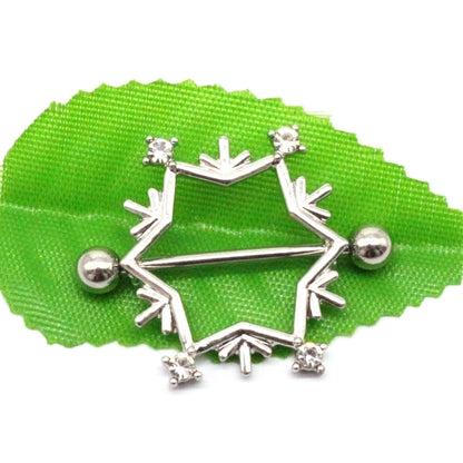 1 Piece Nipple Rings & Studs Minimalist Classic Style Sunflower Snowflake Stainless Steel Alloy Copper Plating Inlay Rhinestones