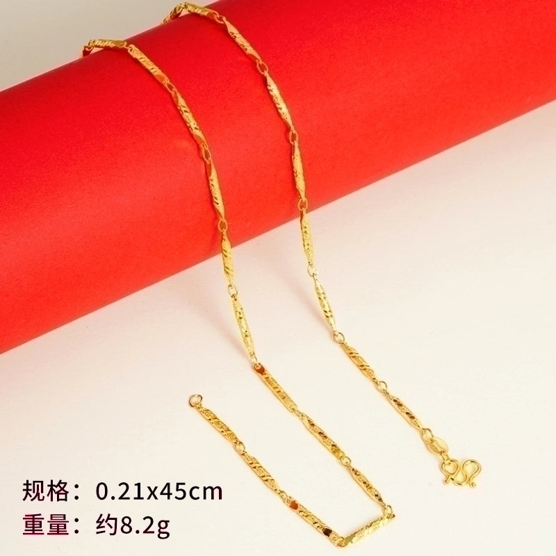 Minimalist Geometric Copper Gold Plated Necklace