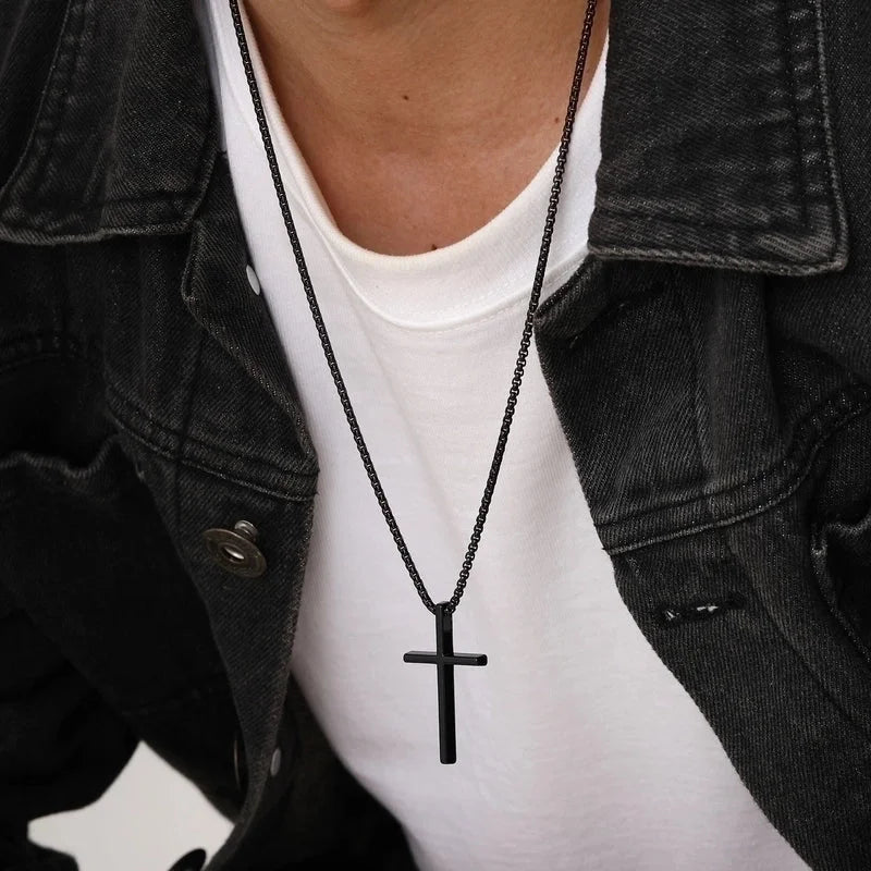 Jewelry Religion Cross 304 Stainless Steel Pendant Necklace