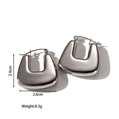 1 Pair Casual Classic Style C Shape U Shape Irregular Plating 304 Stainless Steel Earrings Ear Studs