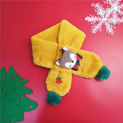Children's Scarf Autumn And Winter Christmas Gift Elk Scarf Baby Girl Imitation Rabbit Fur Warm Cartoon Baby Scarf