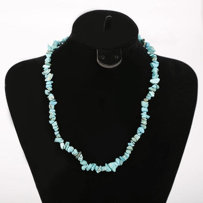 2 Pieces Ethnic Style Geometric Resin Beaded Natural Stone Necklace