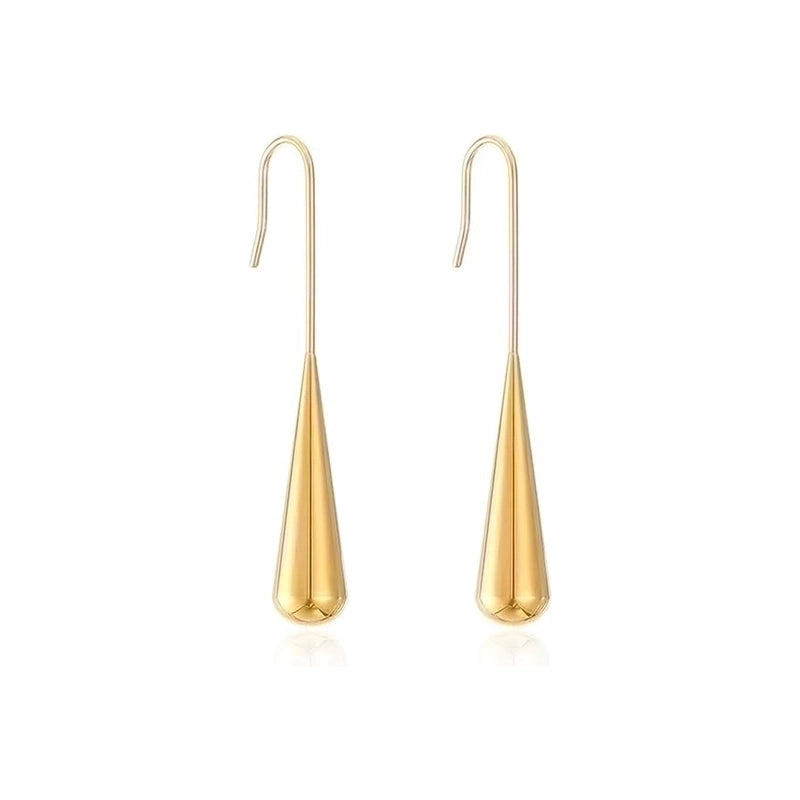 1 Pair Casual Elegant Minimalist Solid Color Polishing Plating Stainless Steel 18k Gold Plated Drop Earrings