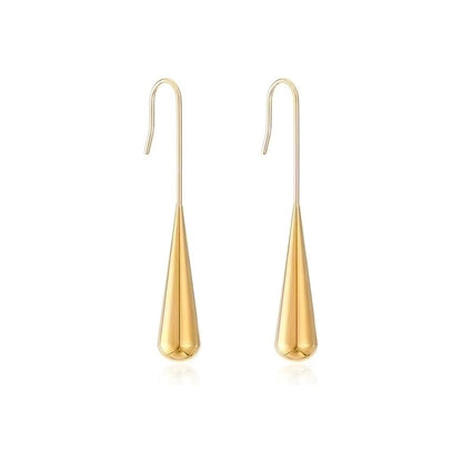 1 Pair Casual Elegant Minimalist Solid Color Polishing Plating Stainless Steel 18k Gold Plated Drop Earrings