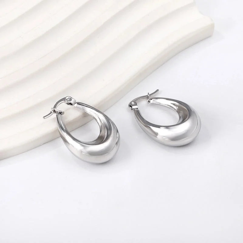 1 Pair Minimalist Classic Style Geometric Plating Stainless Steel Earrings