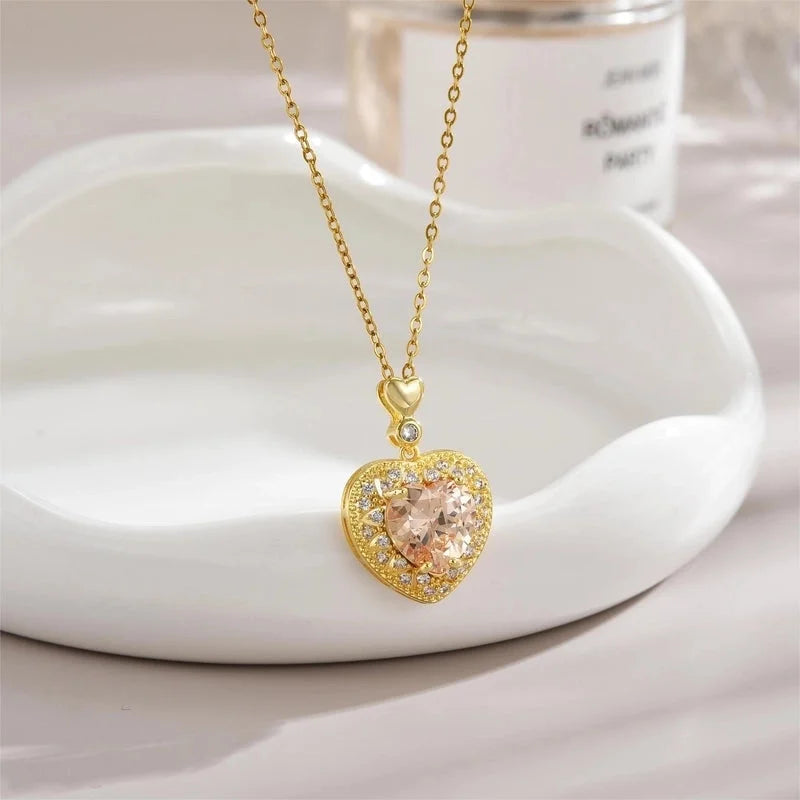 Sweet Heart Shape Titanium Steel Pendant Necklace