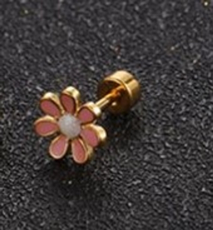 Minimalist Flower 304 Stainless Steel No Inlaid Earrings Ear Studs