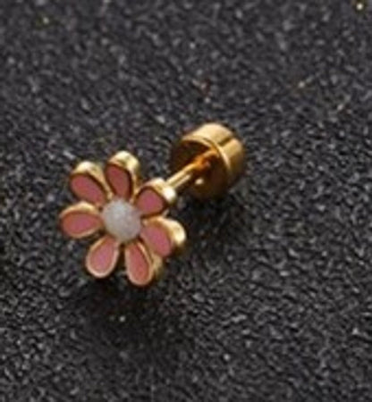 Minimalist Flower 304 Stainless Steel No Inlaid Earrings Ear Studs