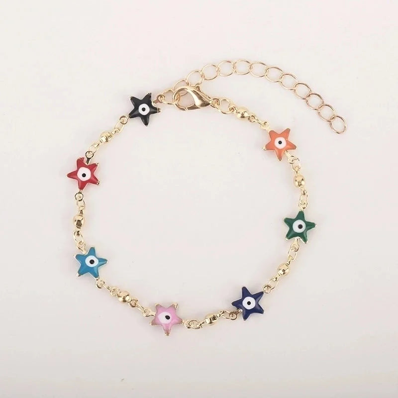 Lady Devil's Eye Star Copper Plating Bracelets