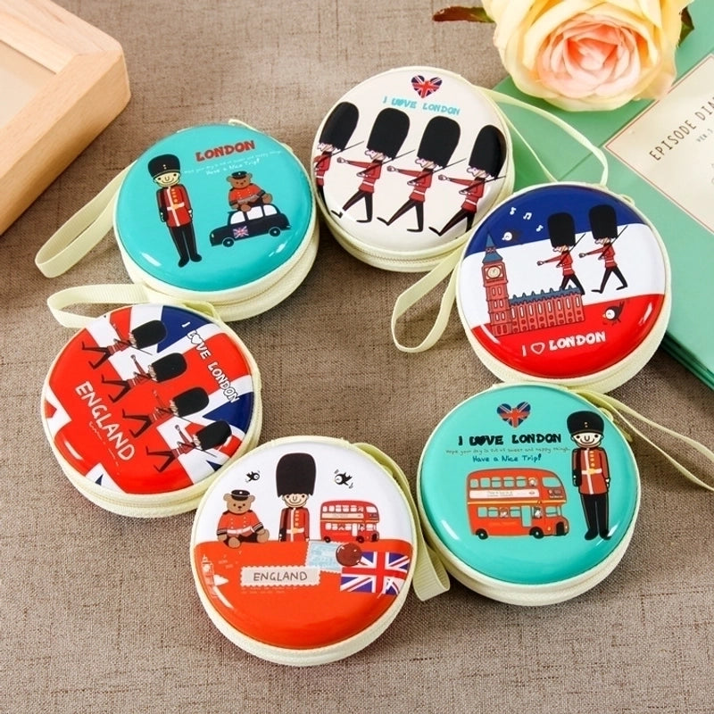 3 Pieces Women'S Cartoon Tinplate Zipper Coin Purses