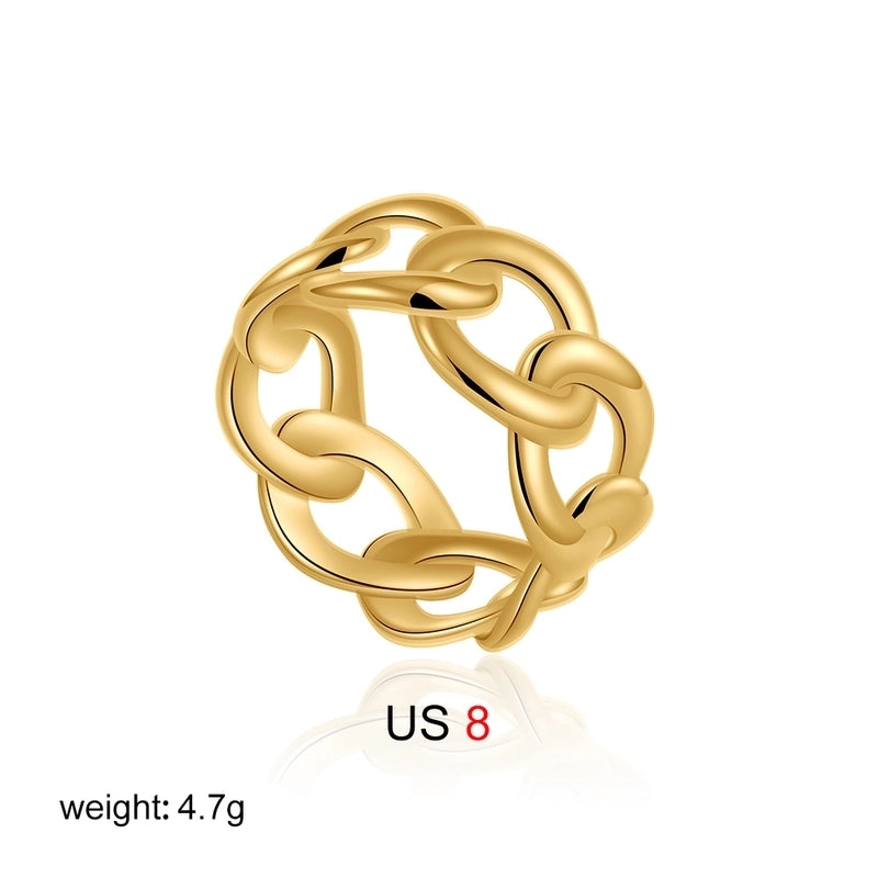 IG Style Elegant Geometric Copper Mixed Metal Rings